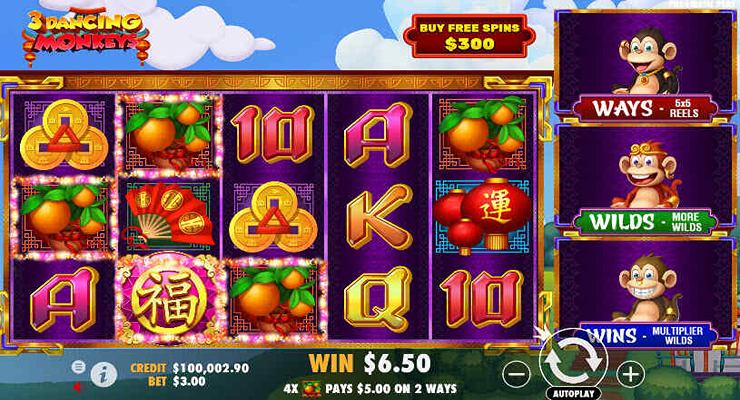 3 Dancing Monkeys Slot Gameplay