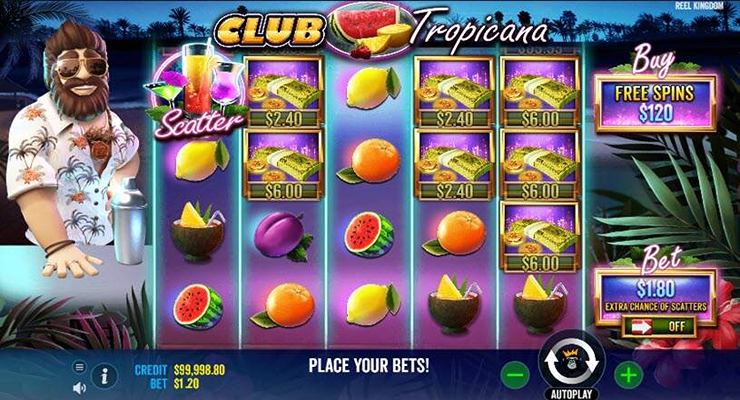 Club Tropicana Slot Gameplay